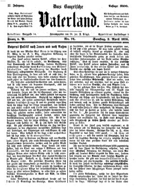 Das bayerische Vaterland Samstag 2. April 1870