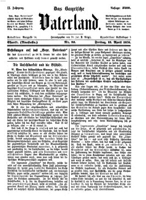 Das bayerische Vaterland Freitag 15. April 1870