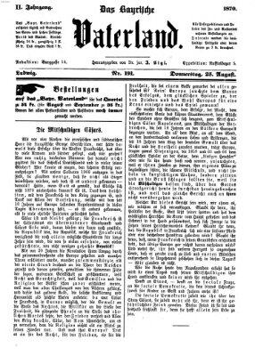 Das bayerische Vaterland Donnerstag 25. August 1870