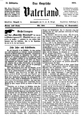 Das bayerische Vaterland Dienstag 27. September 1870