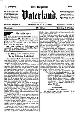 Das bayerische Vaterland Samstag 1. Oktober 1870