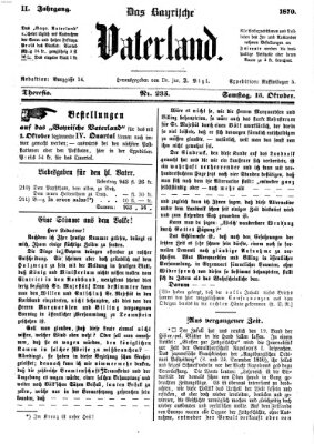 Das bayerische Vaterland Samstag 15. Oktober 1870