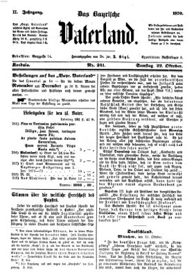 Das bayerische Vaterland Samstag 22. Oktober 1870