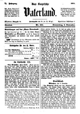 Das bayerische Vaterland Donnerstag 3. November 1870