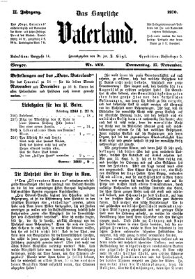 Das bayerische Vaterland Donnerstag 17. November 1870