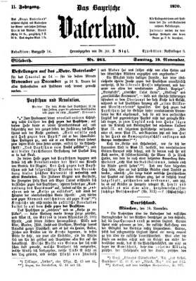 Das bayerische Vaterland Samstag 19. November 1870