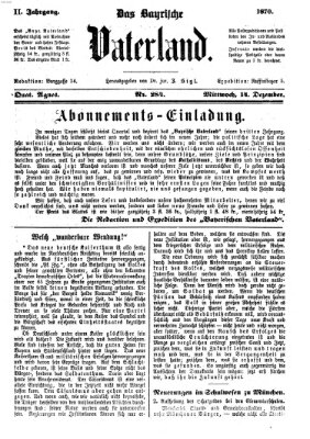 Das bayerische Vaterland Mittwoch 14. Dezember 1870