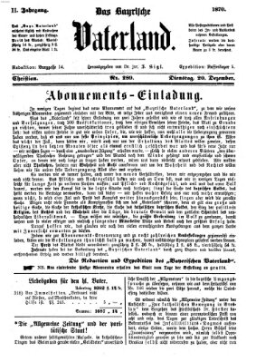 Das bayerische Vaterland Dienstag 20. Dezember 1870