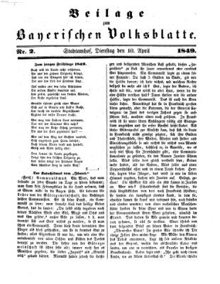 Bayerisches Volksblatt (Regensburger Morgenblatt) Dienstag 10. April 1849