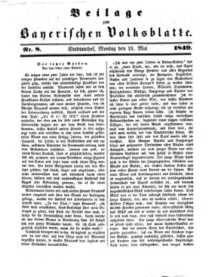 Bayerisches Volksblatt (Regensburger Morgenblatt) Montag 21. Mai 1849