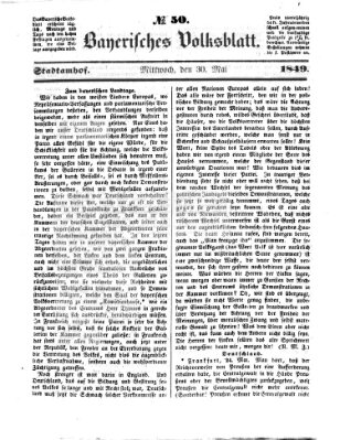 Bayerisches Volksblatt (Regensburger Morgenblatt) Mittwoch 30. Mai 1849