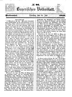 Bayerisches Volksblatt (Regensburger Morgenblatt) Dienstag 24. Juli 1849