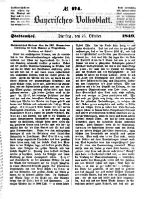 Bayerisches Volksblatt (Regensburger Morgenblatt) Dienstag 23. Oktober 1849