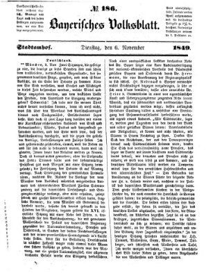 Bayerisches Volksblatt (Regensburger Morgenblatt) Dienstag 6. November 1849
