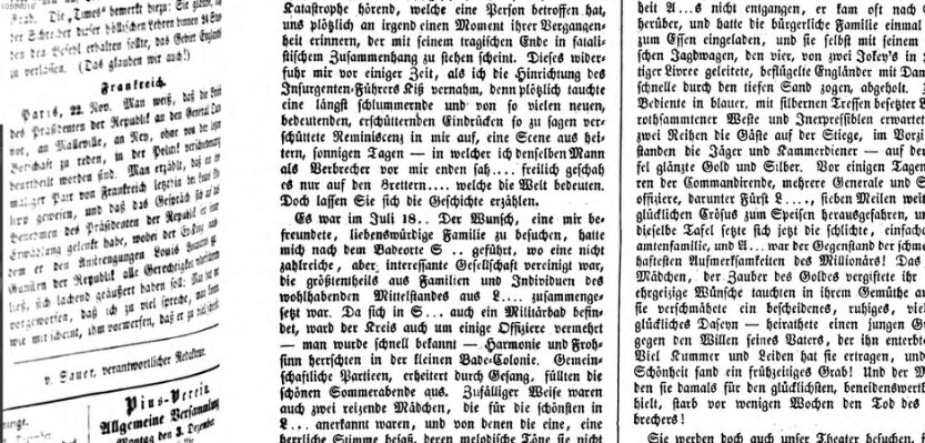 Bayerisches Volksblatt (Regensburger Morgenblatt) Montag 3. Dezember 1849