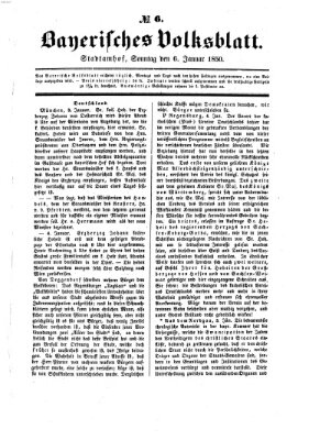 Bayerisches Volksblatt (Regensburger Morgenblatt) Sonntag 6. Januar 1850