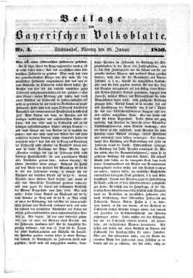 Bayerisches Volksblatt (Regensburger Morgenblatt) Montag 28. Januar 1850