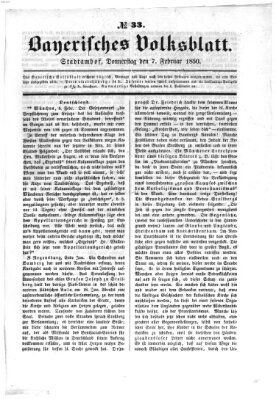 Bayerisches Volksblatt (Regensburger Morgenblatt) Donnerstag 7. Februar 1850