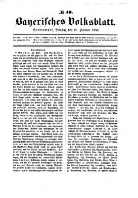 Bayerisches Volksblatt (Regensburger Morgenblatt) Dienstag 26. Februar 1850