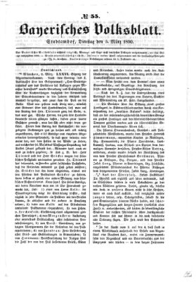 Bayerisches Volksblatt (Regensburger Morgenblatt) Dienstag 5. März 1850