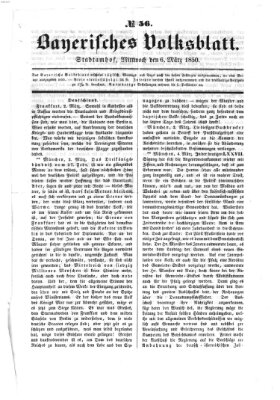 Bayerisches Volksblatt (Regensburger Morgenblatt) Mittwoch 6. März 1850