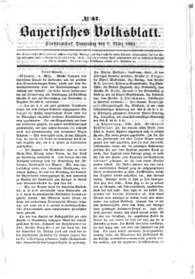 Bayerisches Volksblatt (Regensburger Morgenblatt) Donnerstag 7. März 1850