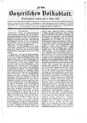 Bayerisches Volksblatt (Regensburger Morgenblatt) Freitag 8. März 1850