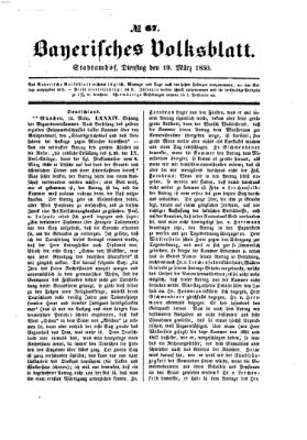 Bayerisches Volksblatt (Regensburger Morgenblatt) Dienstag 19. März 1850