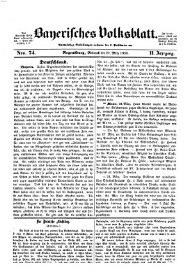 Bayerisches Volksblatt (Regensburger Morgenblatt) Mittwoch 27. März 1850