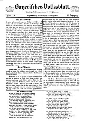 Bayerisches Volksblatt (Regensburger Morgenblatt) Donnerstag 28. März 1850