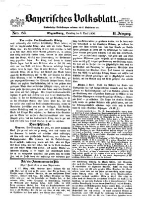 Bayerisches Volksblatt (Regensburger Morgenblatt) Samstag 6. April 1850