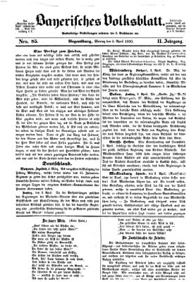 Bayerisches Volksblatt (Regensburger Morgenblatt) Montag 8. April 1850