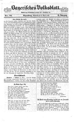 Bayerisches Volksblatt (Regensburger Morgenblatt) Mittwoch 17. April 1850