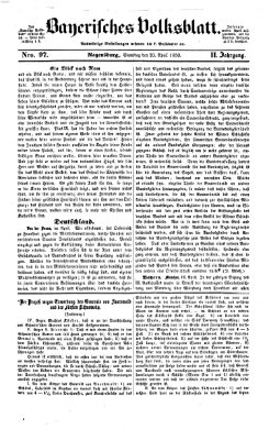 Bayerisches Volksblatt (Regensburger Morgenblatt) Samstag 20. April 1850