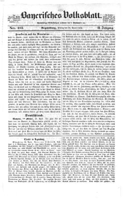 Bayerisches Volksblatt (Regensburger Morgenblatt) Freitag 26. April 1850