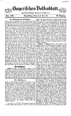 Bayerisches Volksblatt (Regensburger Morgenblatt) Montag 29. April 1850