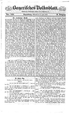 Bayerisches Volksblatt (Regensburger Morgenblatt) Mittwoch 12. Juni 1850