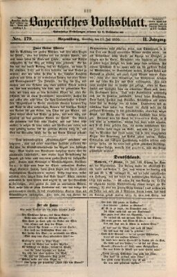 Bayerisches Volksblatt (Regensburger Morgenblatt) Samstag 13. Juli 1850