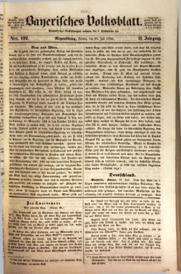 Bayerisches Volksblatt (Regensburger Morgenblatt) Freitag 26. Juli 1850