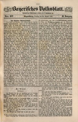 Bayerisches Volksblatt (Regensburger Morgenblatt) Dienstag 20. August 1850