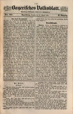 Bayerisches Volksblatt (Regensburger Morgenblatt) Samstag 24. August 1850