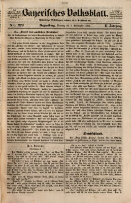 Bayerisches Volksblatt (Regensburger Morgenblatt) Sonntag 1. September 1850