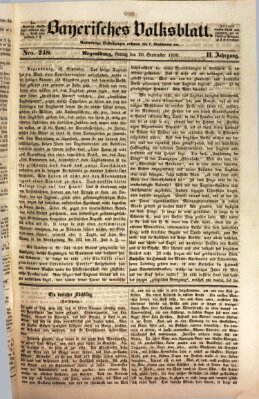 Bayerisches Volksblatt (Regensburger Morgenblatt) Freitag 20. September 1850