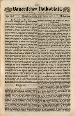 Bayerisches Volksblatt (Regensburger Morgenblatt) Samstag 28. September 1850