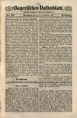 Bayerisches Volksblatt (Regensburger Morgenblatt) Sonntag 29. September 1850