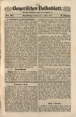 Bayerisches Volksblatt (Regensburger Morgenblatt) Donnerstag 3. Oktober 1850