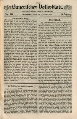 Bayerisches Volksblatt (Regensburger Morgenblatt) Sonntag 13. Oktober 1850