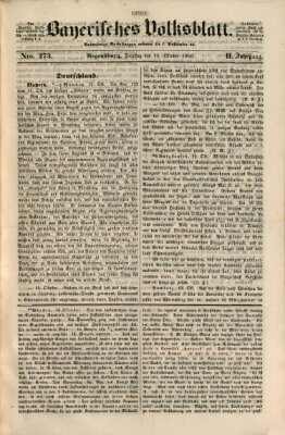 Bayerisches Volksblatt (Regensburger Morgenblatt) Dienstag 15. Oktober 1850