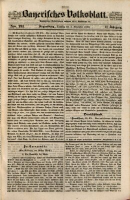 Bayerisches Volksblatt (Regensburger Morgenblatt) Samstag 2. November 1850