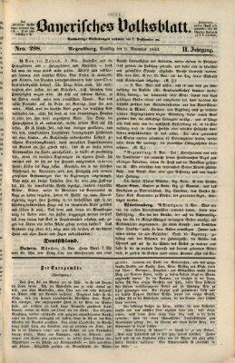 Bayerisches Volksblatt (Regensburger Morgenblatt) Samstag 9. November 1850